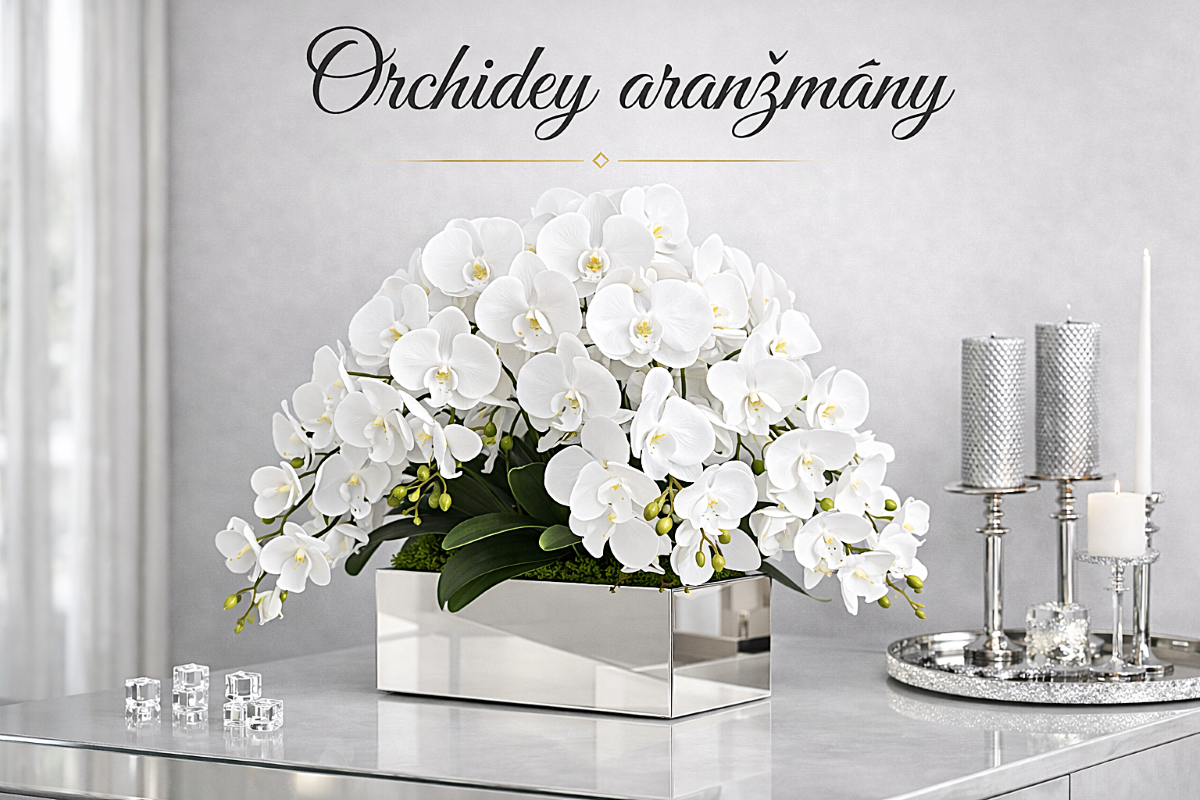 ORCHIDEY ARANŽMÁNY - Originálne aranžmány orchideí v zrkadlových nádobách a štýlových vázach. Luxusný doplnok, ktorý dodá interiéru eleganciu bez nutnosti starostlivosti. - zrkadlovevyrobky.sk
