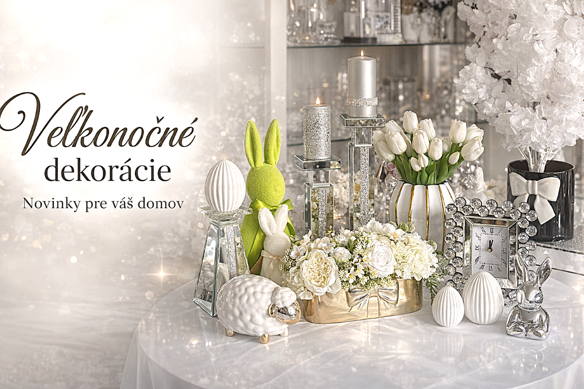 VEĽKONOČNÉ DEKORÁCIE A DOPLNKY PRE JARNÚ VÝZDOBU DOMOVA - Vneste do svojho domova eleganciu, jemnosť a moderný štýl s dekoráciami, ktoré vytvoria harmonickú atmosféru počas Veľkej noci. - zrkadlovevyrobky.sk