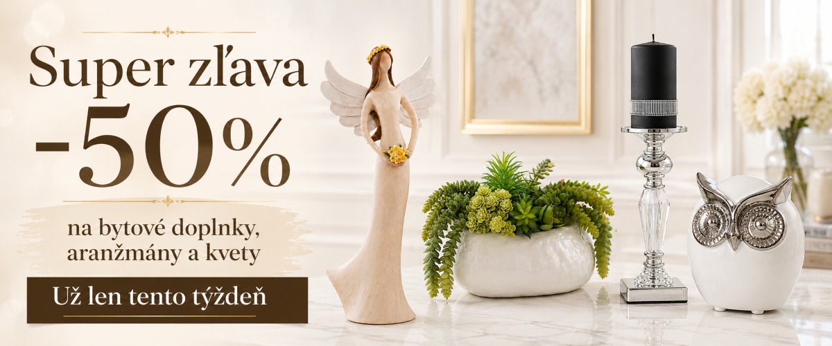 Bytové doplnky so zľavou až 50 %