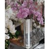 Váza zrkadlová s bielym sklom 11x11x47cm