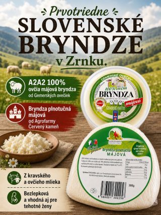 Prvotriedna slovenská bryndza je tu 🇸🇰🧑‍🌾. 🐑 A2A2 100 % ovčia májová bryndza od @gemerske_ovecky. 🧀 Plnotučná májová...
