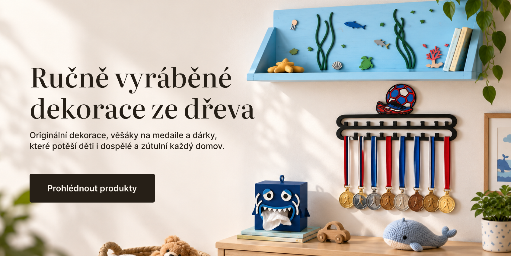 Dřevěné svítící dekorace do dětského pokoje