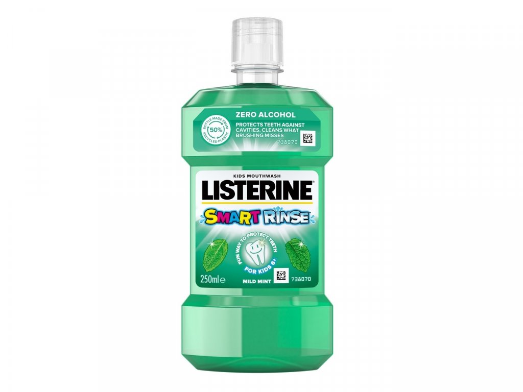 Listerine Smart Rinse Mint ústní voda pro děti 250 ml  [1] | Zubáček.cz