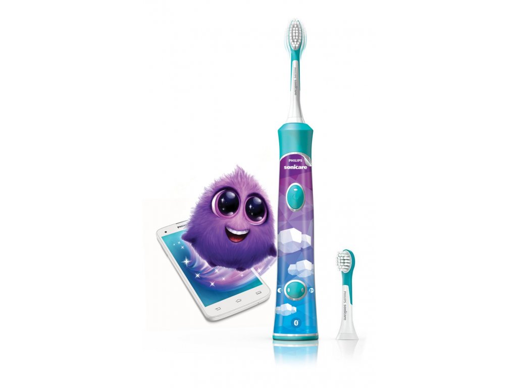 Philips Sonicare for Kids modrý s technologií Bluetooth + 2 hlavice  HX6322/04 - Zubáček.cz