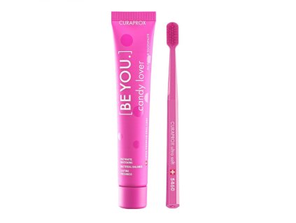Curaprox BE YOU růžový set Candy lover 90 ml