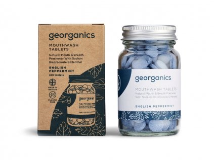 Georganics English Peppermint ústní voda v tabletách 180 ks  [1] | Zubáček.cz