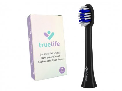 TrueLife SonicBrush Compact Whiten černé náhradní hlavice 2 ks  [1] | Zubáček.cz