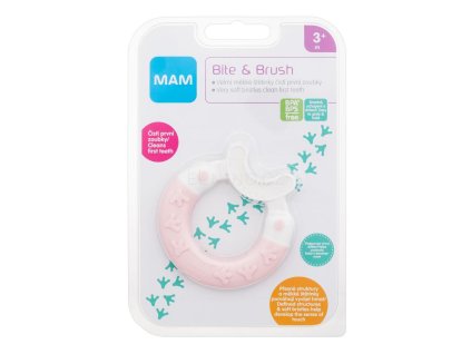 mam bite brush teether 3m pink zubni kartacek pro deti 1 ks 483881