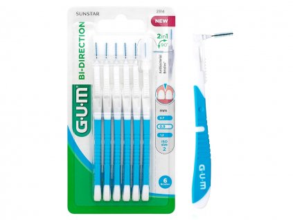 GUM Bi - Direction Micro fine mezizubní kartáčky 0,9mm 6ks - modré