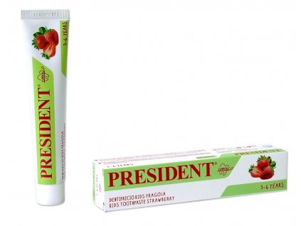 PresiDENT Kids jahodová dětská zubní pasta 3-6 let 50 ml  [1] | Zubáček.cz