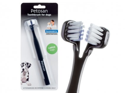 Petosan zubní kartáček dvouhlavý pro psy Large
