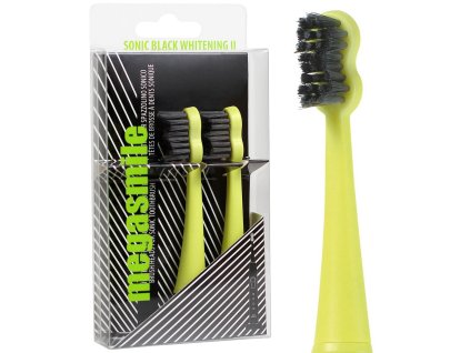 MegaSmile Black Whitening II Sonic náhradní hlavice pro sonický ZK nejnovější generace Žlutá 2Ks