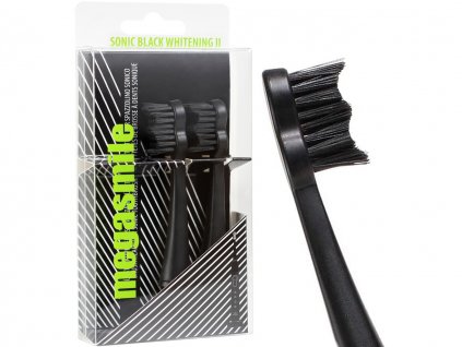 MegaSmile Black Whitening II Sonic náhradní hlavice pro sonický ZK nejnovější generace Černá 2Ks