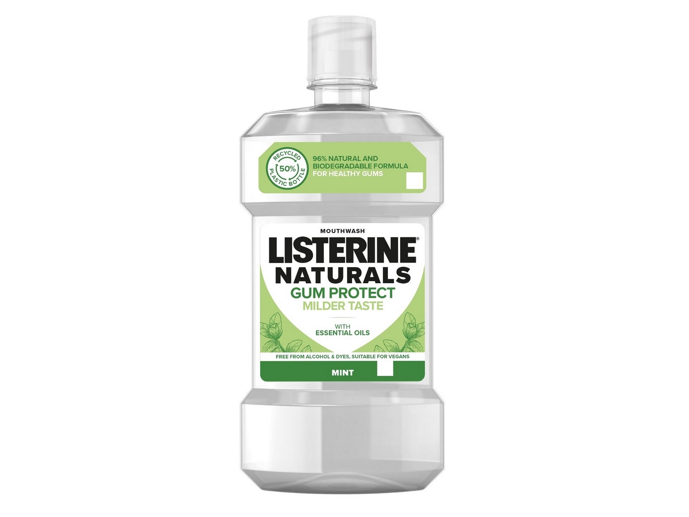 Listerine Naturals Gum Protection Mild Taste ústní voda 500 ml Zubáček.cz
