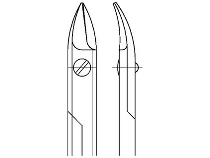 MEDIN - Nožnice na korunky zahnuté