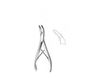 MEDIN - Kliešte Luer štiepacie zahnuté 15cm, 3mm