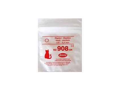 LEONE - INTRAORAL ELASTICS 4,5 oz 1/4" red 100ks mačka