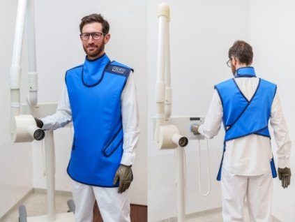 REGO - Dental Apron User/Patient cover with thyroid collar -RTG zástera+golier, buttons