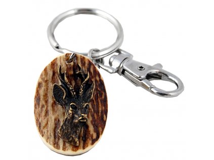 Srnec (parohová klíčenka ovál)