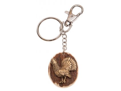 Tetřev (parohová klíčenka ovál)