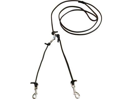 Vypouštěcí vodítko pro dva psy z kulaté kůže
