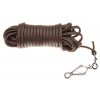 Barvářská šňůra ukončená karabinou  - 6 mm, hnědá