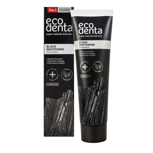 Ecodenta Black Whitening – černá bělící pasta s uhlím a zeleným čajem