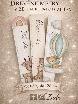 👶🌿 Zachyťte každý centimetr růstu vašich nejmenších s láskou. Dřevěné metry s 2D efektem od Zuda nejsou jen praktická...
