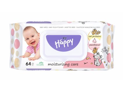 Bella Happy vlhčené ubrousky Ovesné proteiny & Panthenol 64ks