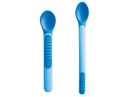 MAM LŽIČKY FEEDING SPOONS and COVER, 6+ měsíců - modrá