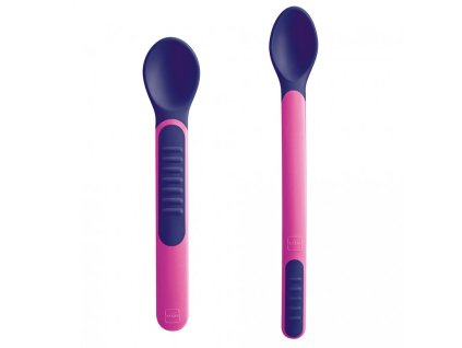 MAM LŽIČKY FEEDING SPOONS and COVER, 6+ měsíců růžová