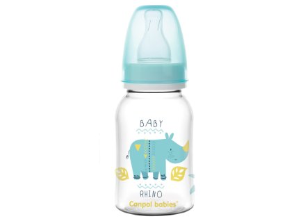 Canpol babies Lahev s potiskem AFRIKA 120ml modrá