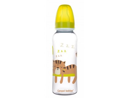 Canpol babies Lahev s potiskem AFRIKA 250ml žlutá