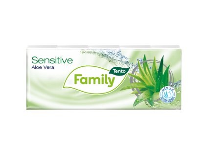 Tento Sensitive Aloe Vera 3vrstvé papírové kapesníky, 10×10 ks