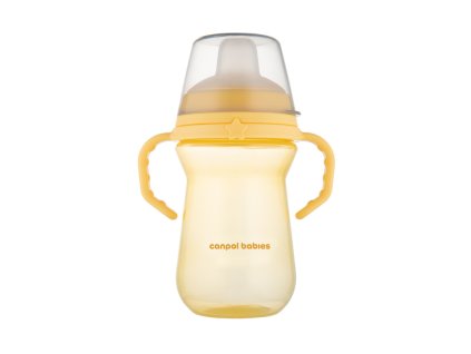 Canpol babies Hrneček se silikonovým pítkem FirstCup 250ml žlutý