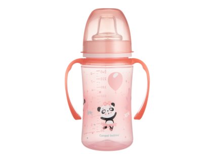 Canpol babies Tréninkový hrneček EXOTIC ANIMALS 240ml růžový