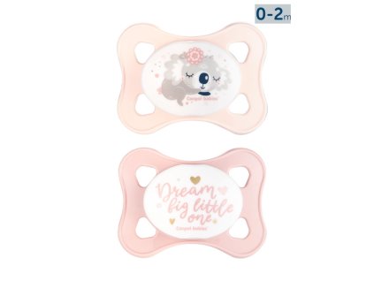 Canpol babies Set symetrických silikonových MINI dudlíků 0 2m SLEEPY KOALA růžový