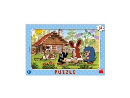Puzzle Krtek na návštěvě 15 dílků deskové