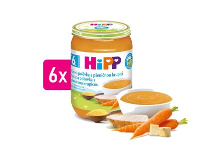 HiPP BIO Kuřecí polévka s pšeničnou krupicí 6x190g