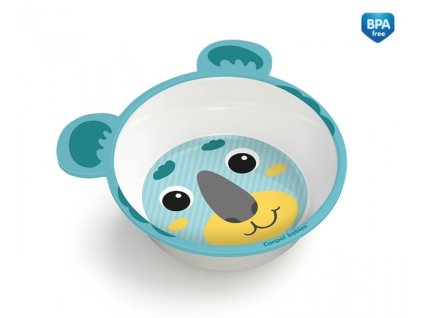 Canpol babies Melaminová miska protiskluzová s oušky HELLO LITTLE 490 ml zelená
