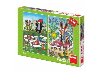 Puzzle Krtek se raduje 2x48 dílků
