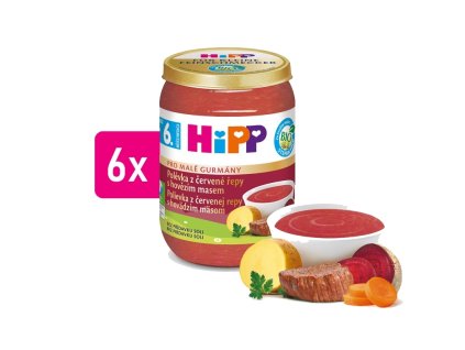 HiPP BIO Polévka z červené řepy s hovězím masem 6x190g