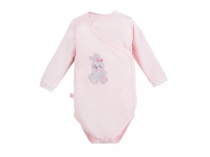 Body rozepínací s dlouhým rukávem NEWBORN růžové 50