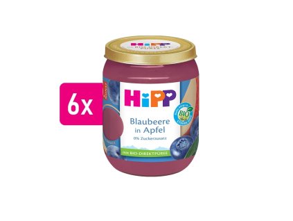 HiPP BIO Jablko a borůvky 6x160g