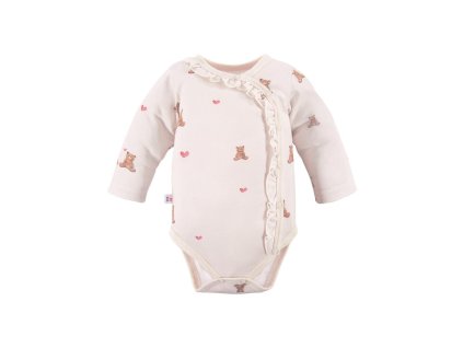 Body rozepínací s dlouhým rukávem Hearts&Bears ecru
