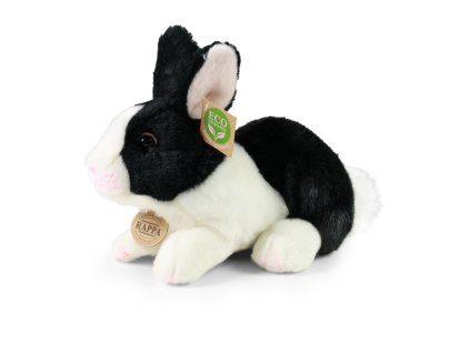 Plyšový králík bílo-černý 23 cm ECO-FRIENDLY