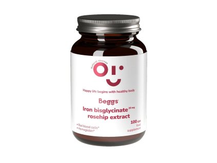 Beggs Iron bisglycinate 20 mg, rosehip extract (100 kapslí)
