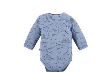 Body rozepínací s dlouhým rukávem ANIMALS modré Dino