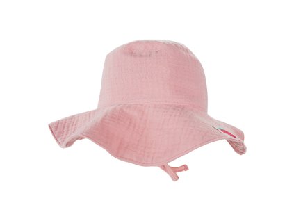 Dětský mušelínový klobouk růžový