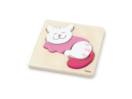 Viga Dřevěné puzzle pro nejmenší Kočička
